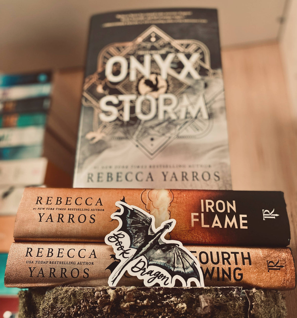Book Dragon Weatherproof Sticker Fourth Wing Inspired