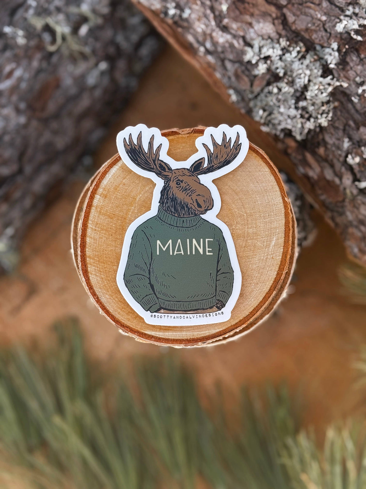 Sophisticated Moose Maine Sweater Weatherproof Sticker