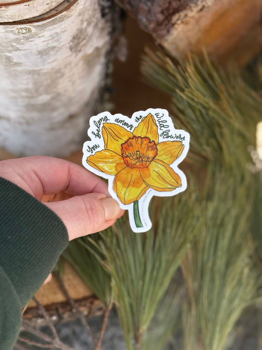 Daffodil Spring Floral Weatherproof Sticker