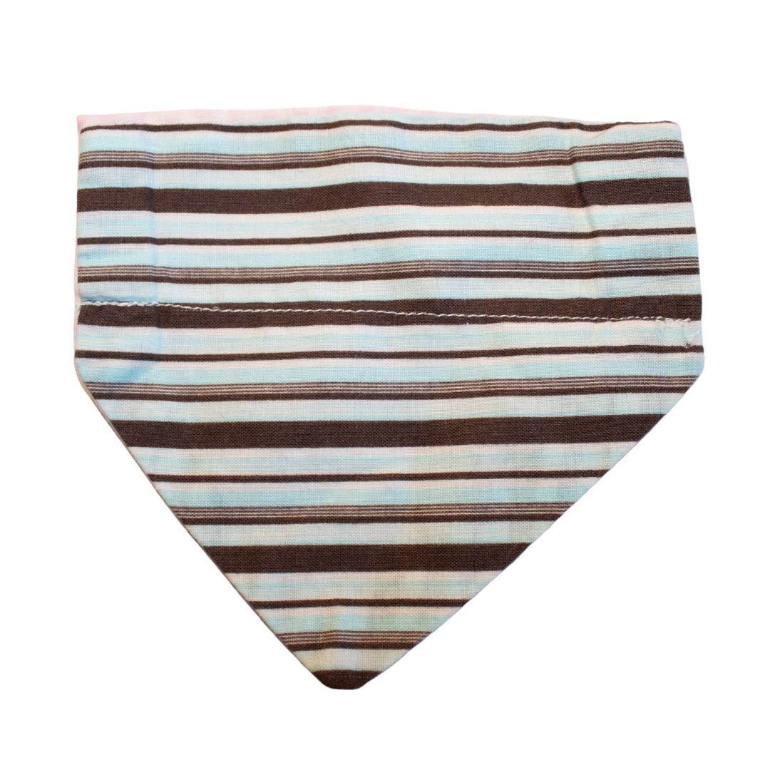 Pink Plaid Reversible Blue Stripes Bandana