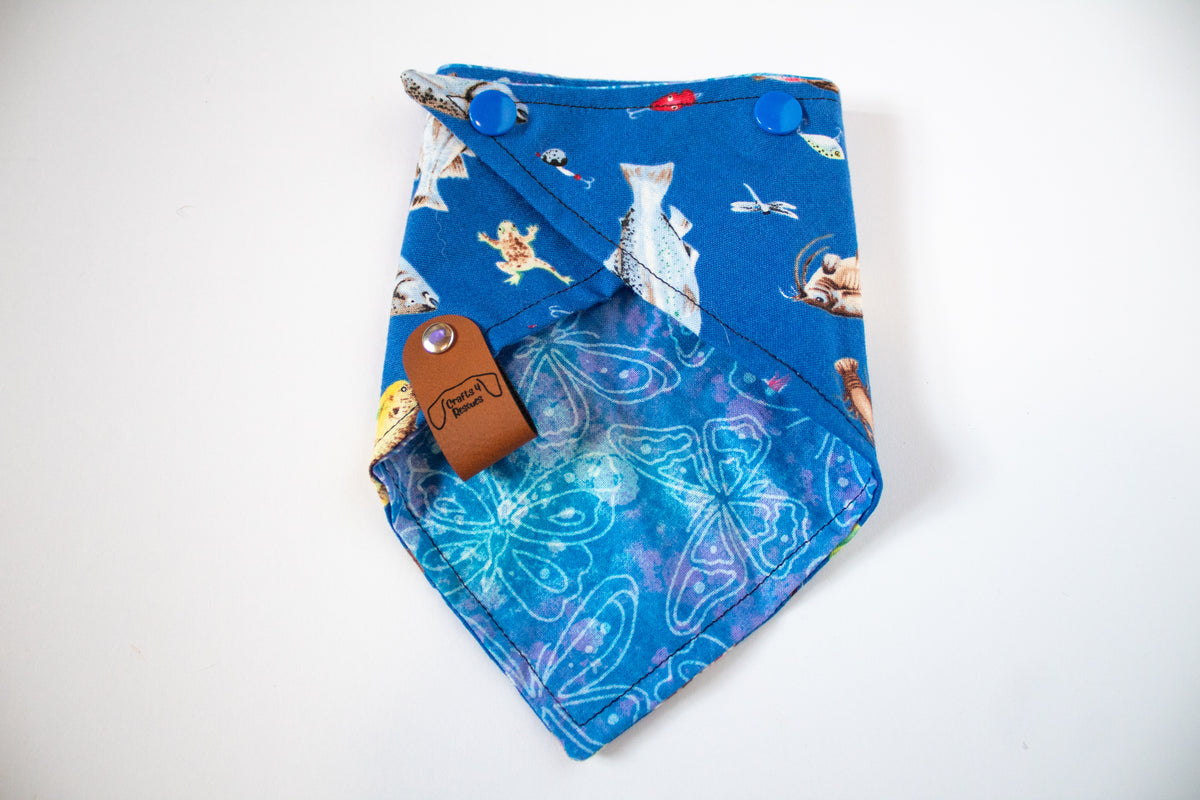 Fishing Butterflies Reversible Bandana