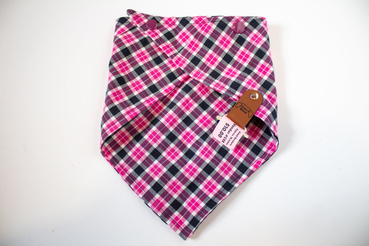 Pink Plaid Bandana