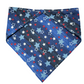 Stars on blue wood patterned Matching Bandana Scrunchie Set