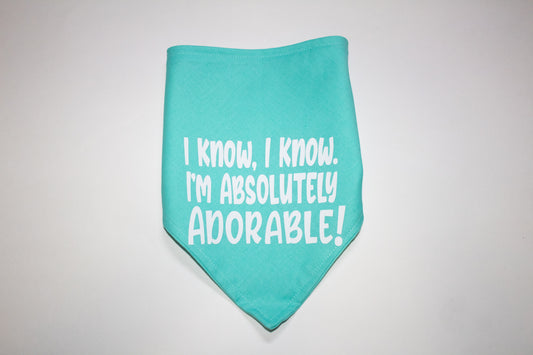 I Know I'm Adorable Bandana - Customizable