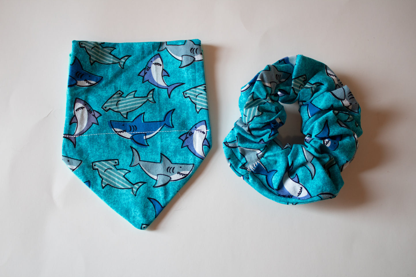 Ocean of Sharks Bandana Scrunchie Set
