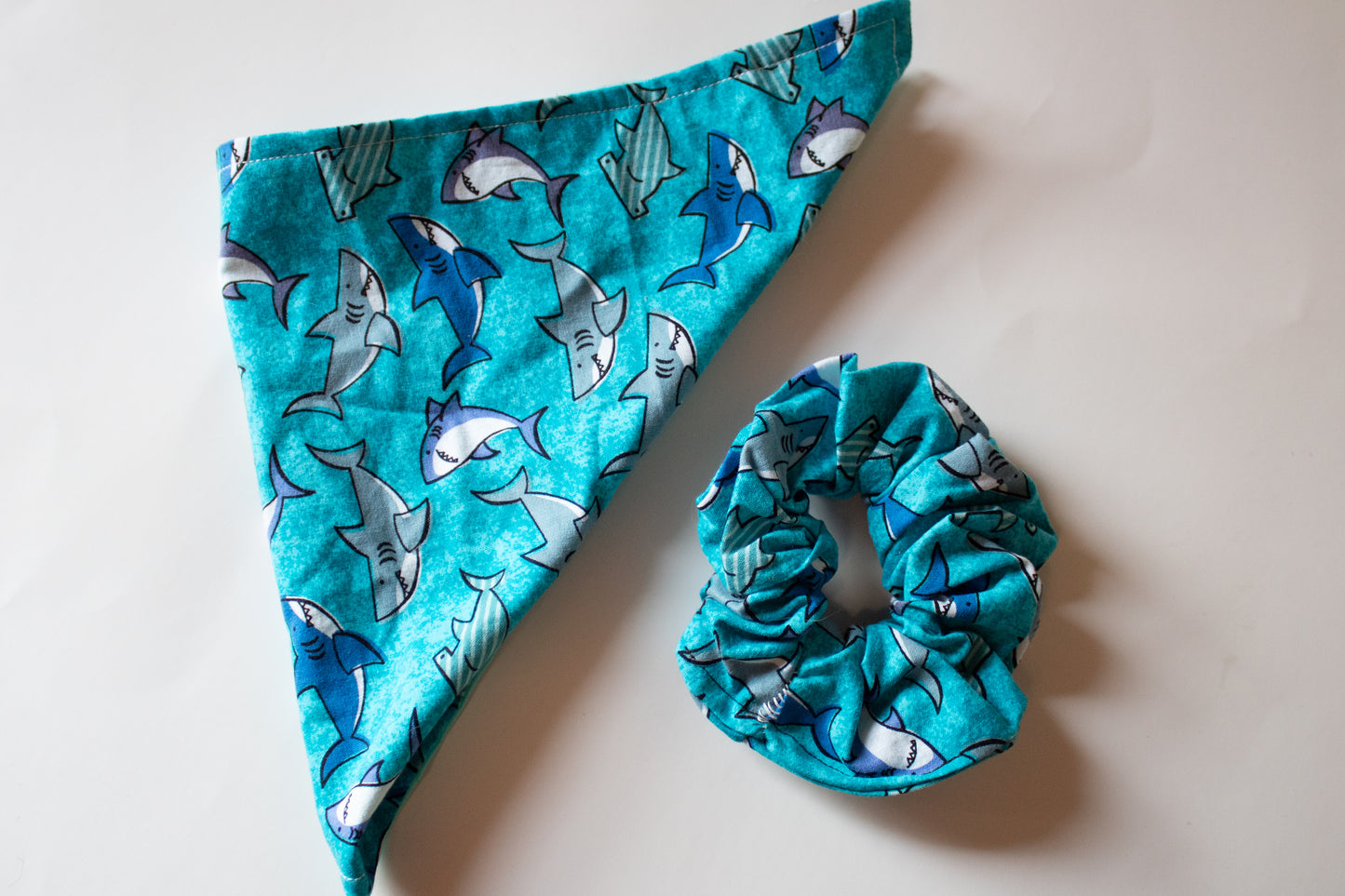 Ocean of Sharks Bandana Scrunchie Set