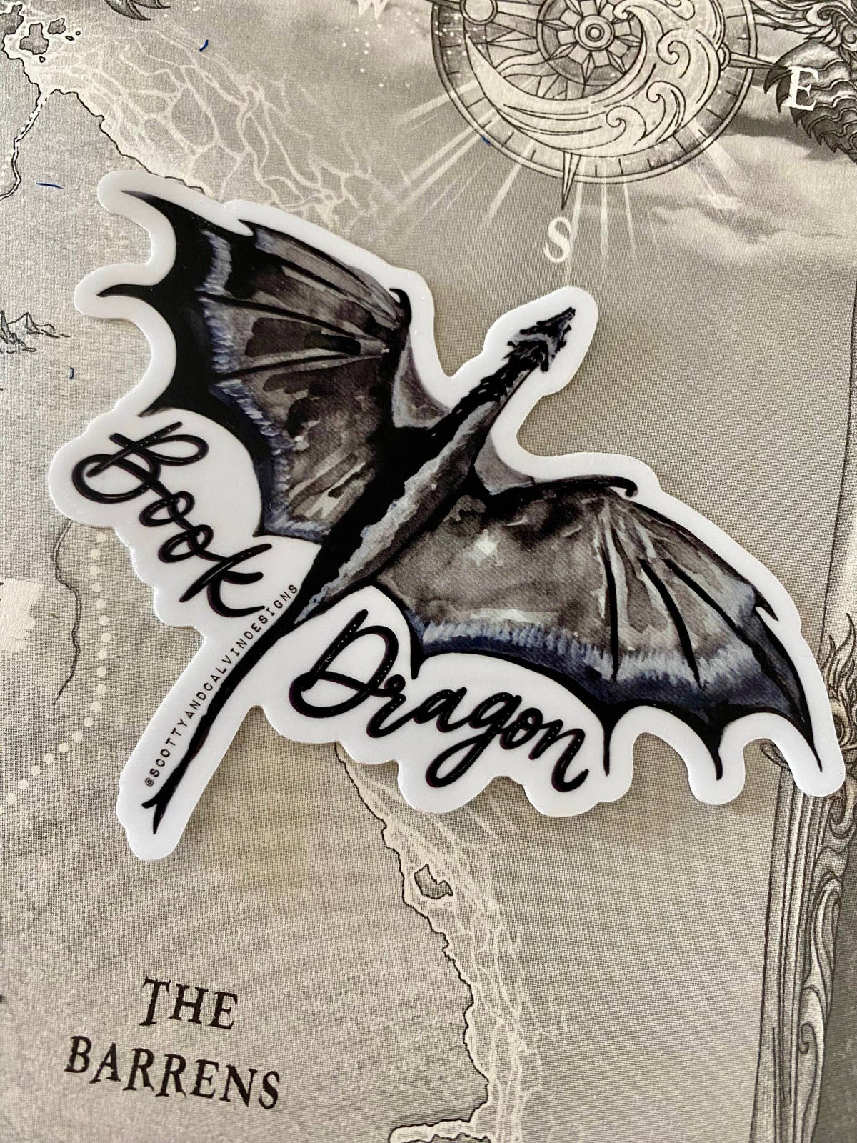 Book Dragon Weatherproof Sticker Fourth Wing Inspired