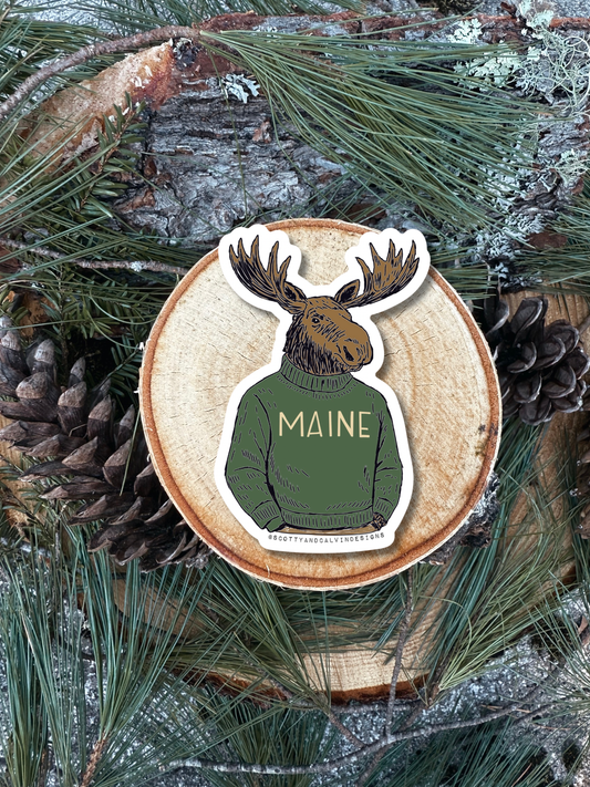 Sophisticated Moose Maine Sweater Weatherproof Sticker