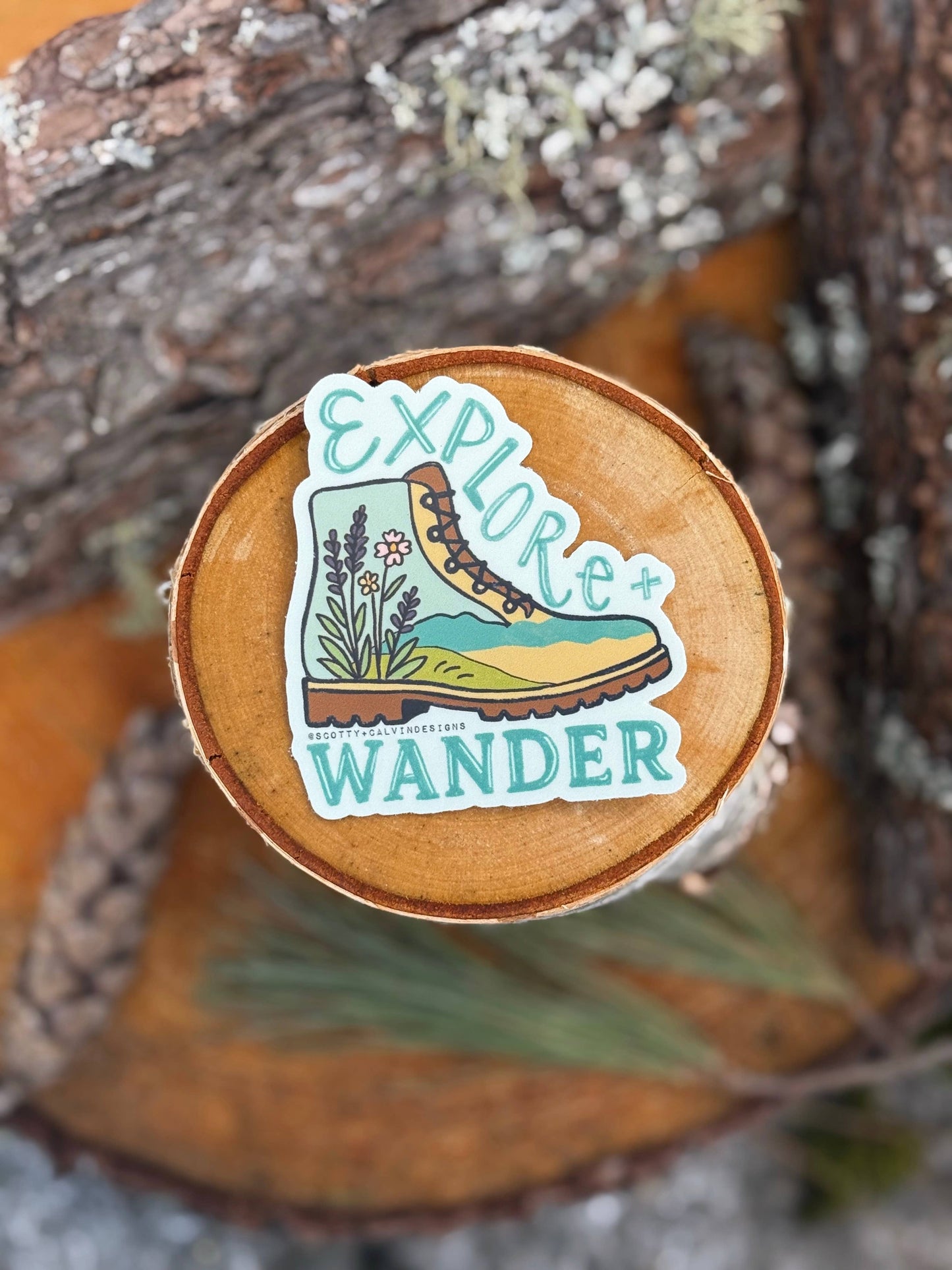Explore + Wander Weatherproof Sticker