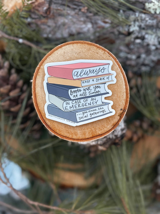 Snarky Bookstack Weatherproof Sticker