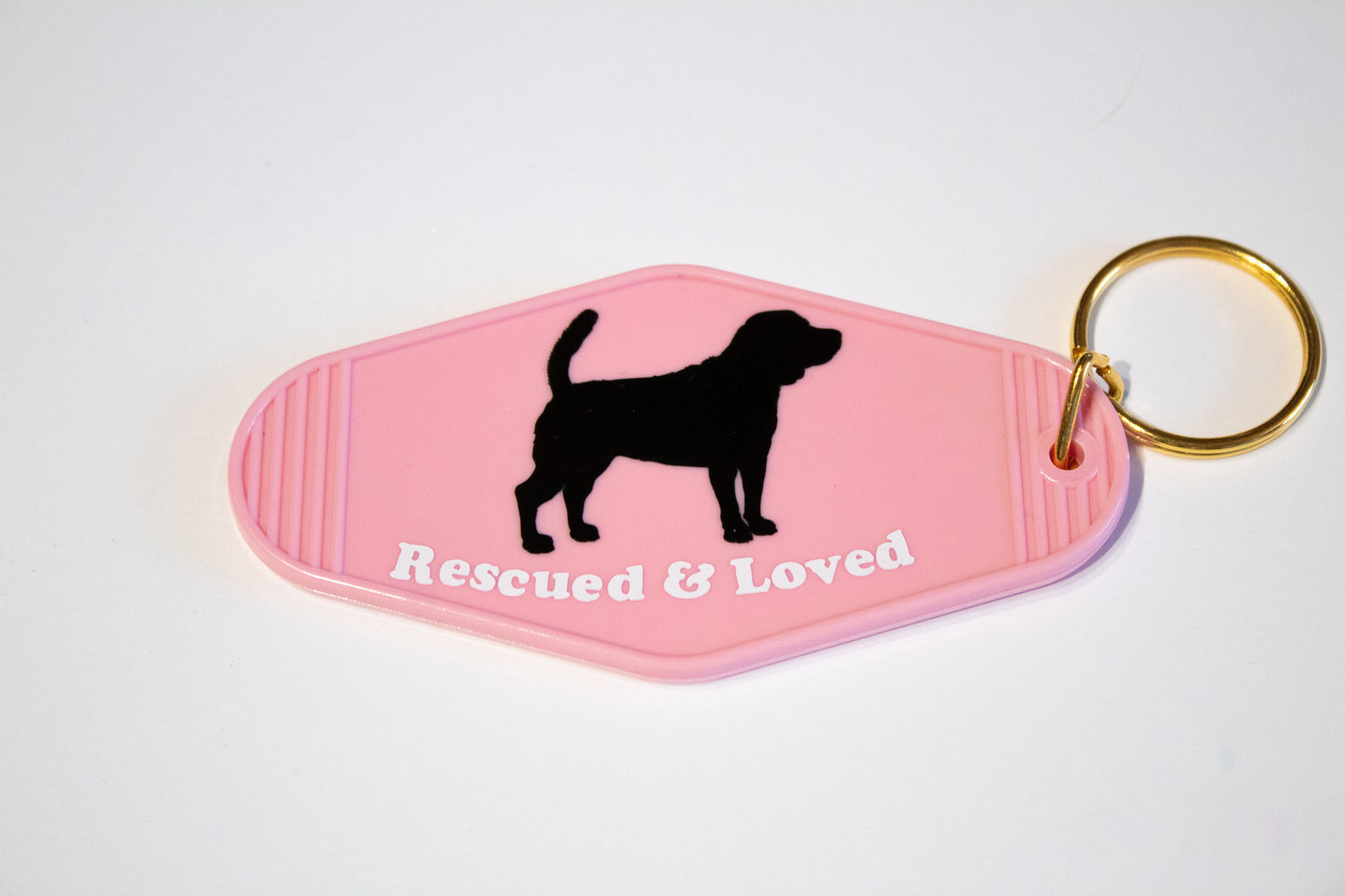 Rescued and Loved Custom Dog Breed Keychain