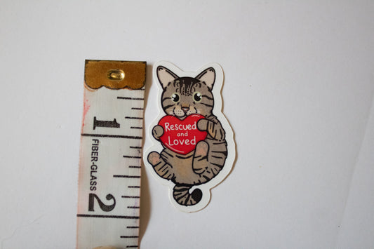 Rescued and Loved Cat Sticker