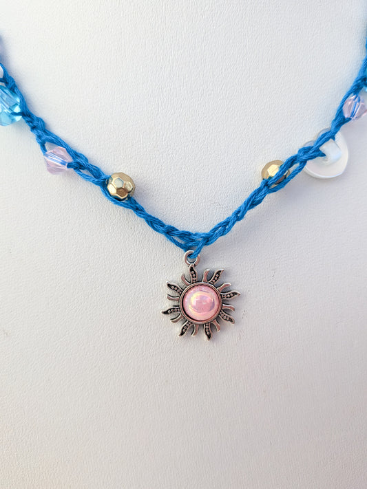 Pink sunshine necklace