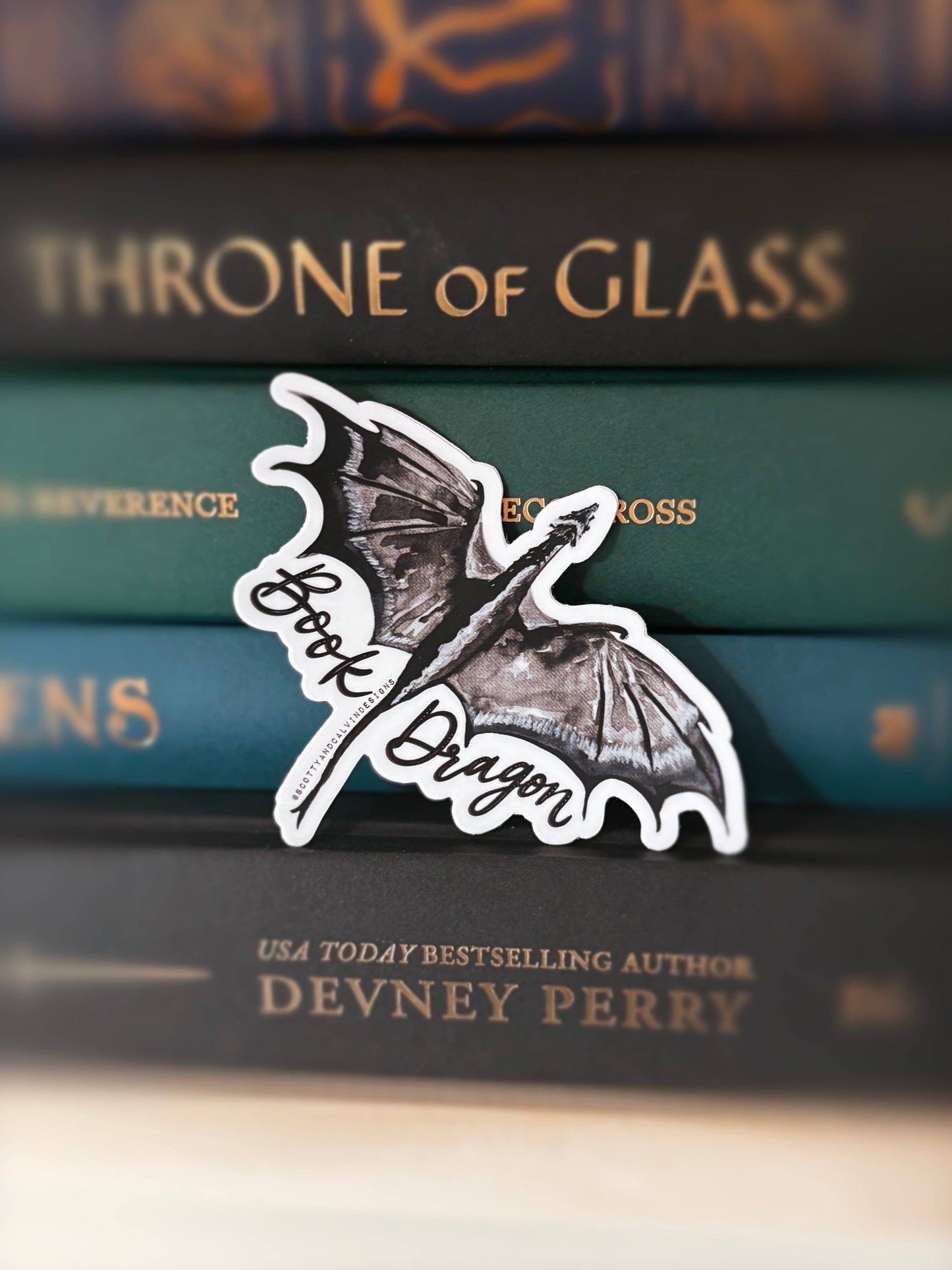 Book Dragon Weatherproof Sticker Fourth Wing Inspired