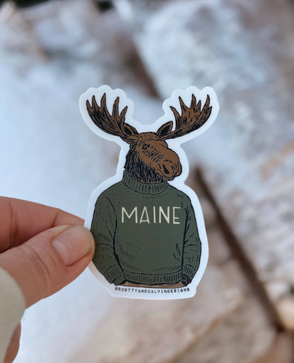 Sophisticated Moose Maine Sweater Weatherproof Sticker