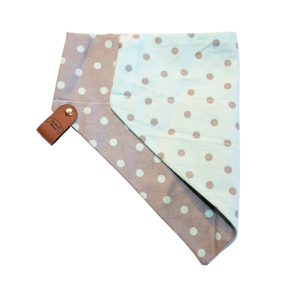 Grey and Blue Polka Dot Bandana