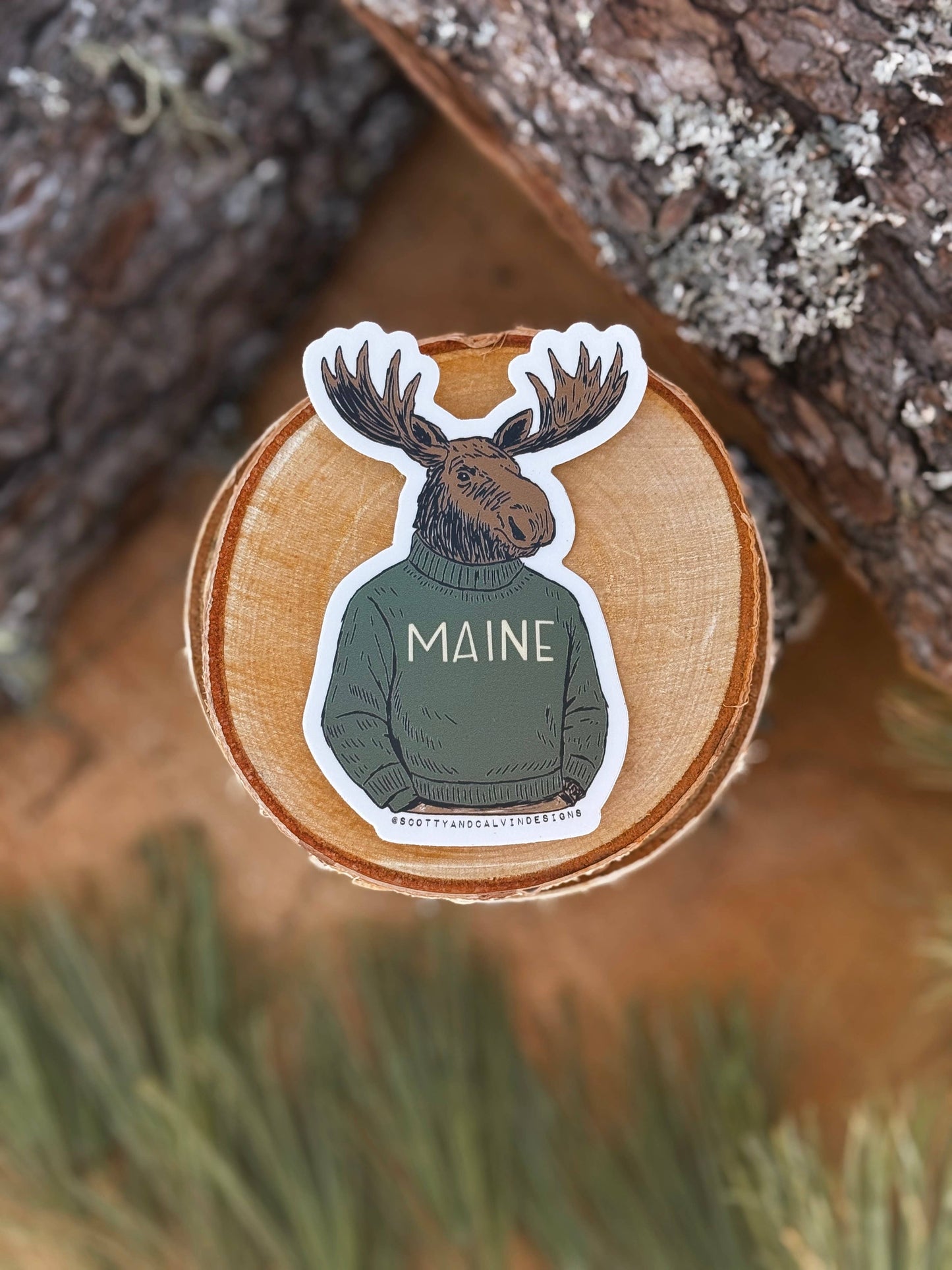 Sophisticated Moose Maine Sweater Weatherproof Sticker