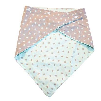 Grey and Blue Polka Dot Bandana