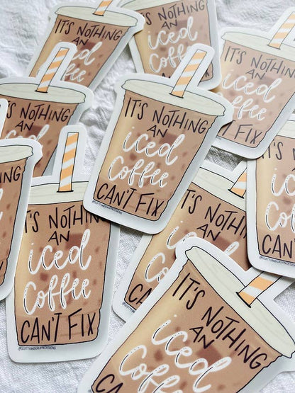 Iced Coffee Weatherproof Sticker