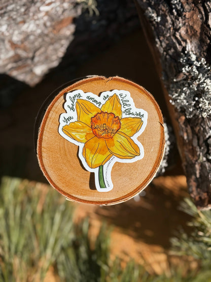 Daffodil Spring Floral Weatherproof Sticker 