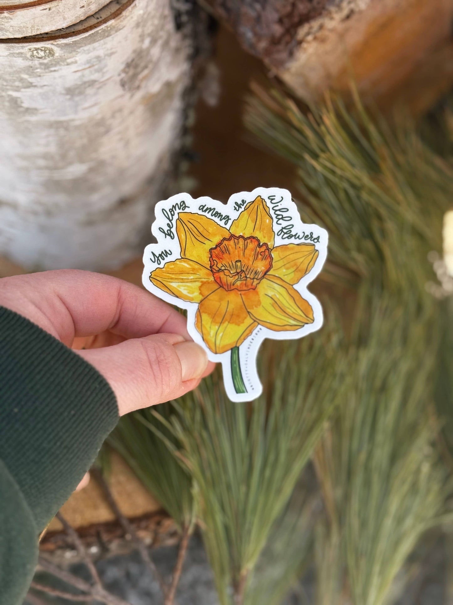 Daffodil Spring Floral Weatherproof Sticker 