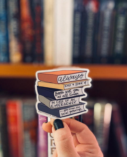 Snarky Bookstack Weatherproof Sticker