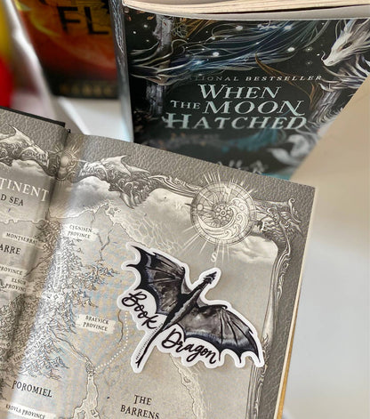 Book Dragon Weatherproof Sticker Fourth Wing Inspired