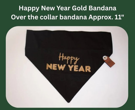Happy New Year Gold Bandana