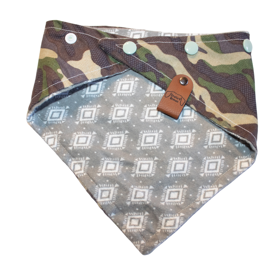 Camo Reversible Grey Bandana