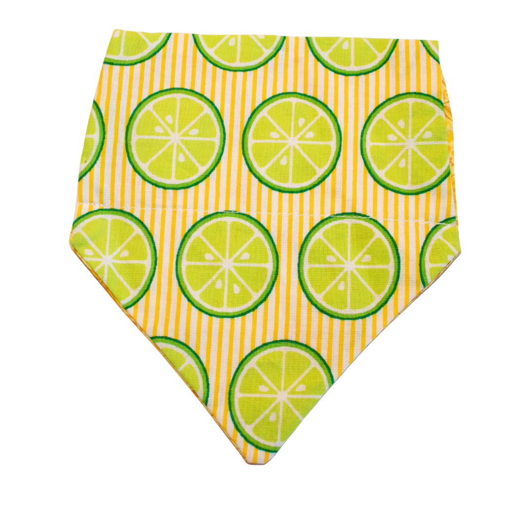 Lime Reversible Yellow Floral Bandana
