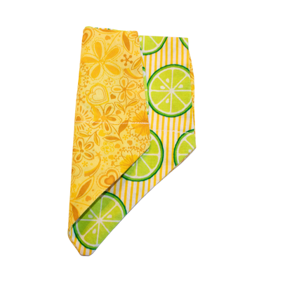 Lime Reversible Yellow Floral Bandana
