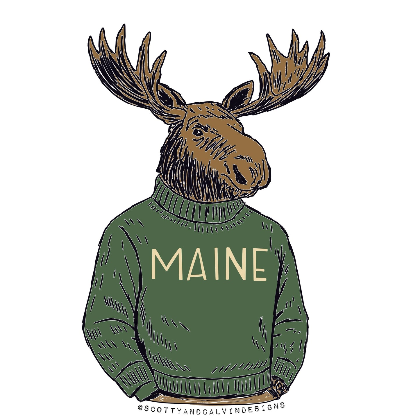 Sophisticated Moose Maine Sweater Weatherproof Sticker