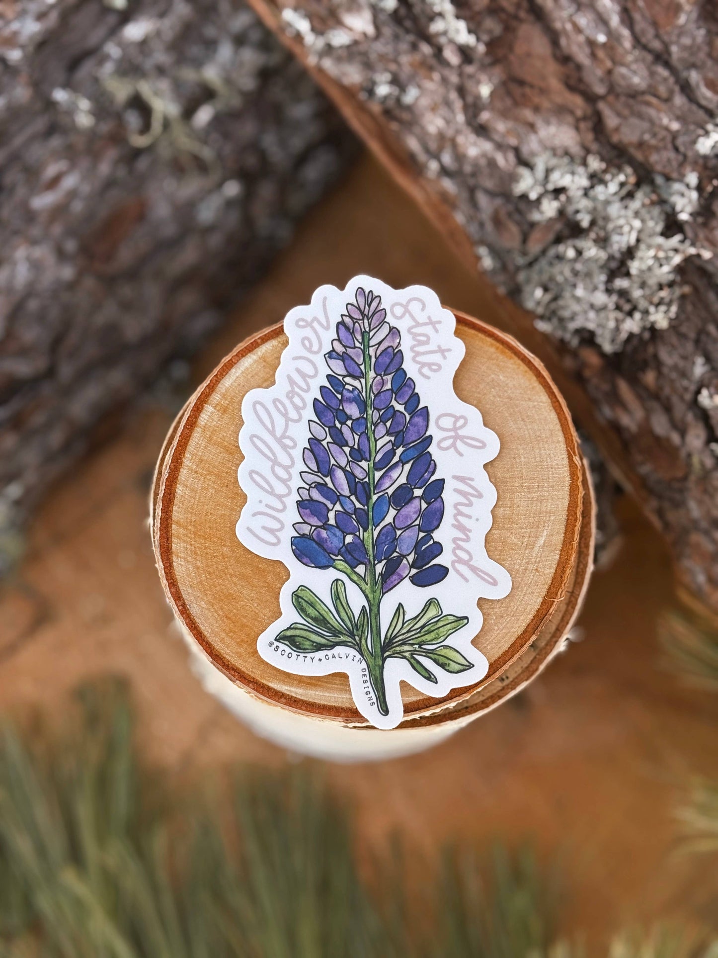 Lupine Wildflower Spring Floral Weatherproof Sticker