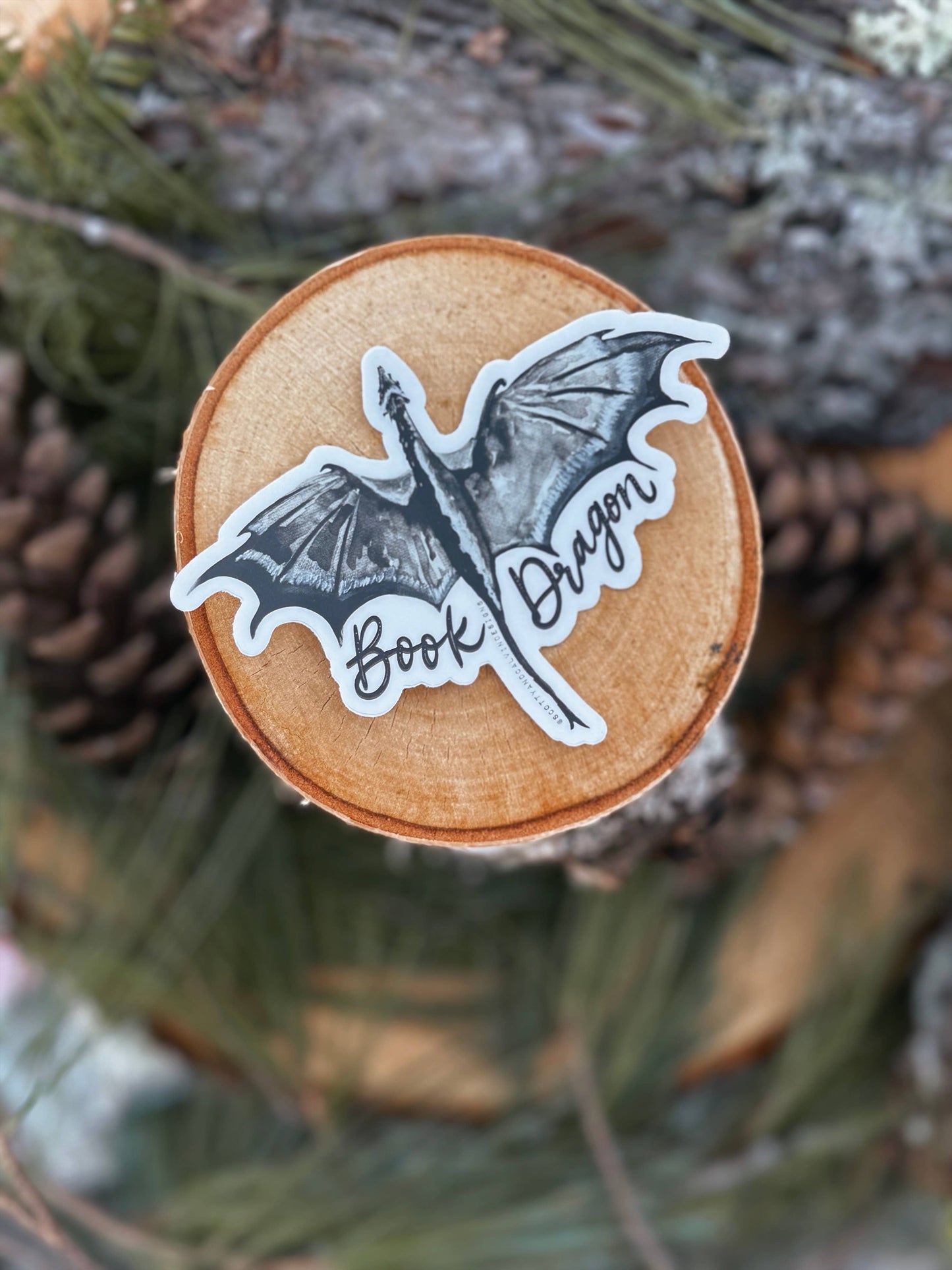 Book Dragon Weatherproof Sticker Fourth Wing Inspired