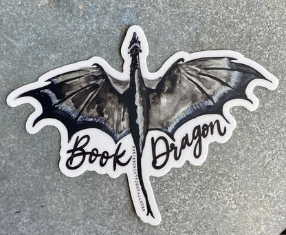 Book Dragon Weatherproof Sticker Fourth Wing Inspired