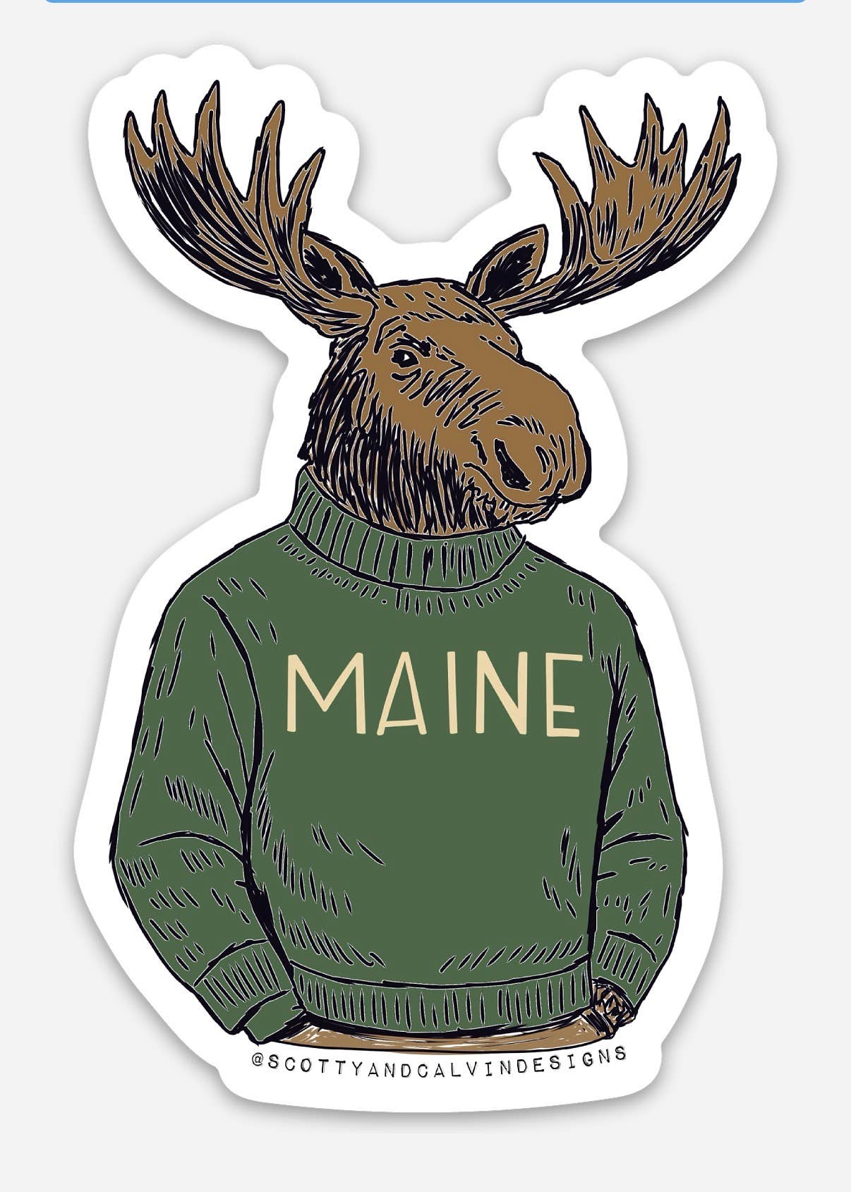 Sophisticated Moose Maine Sweater Weatherproof Sticker