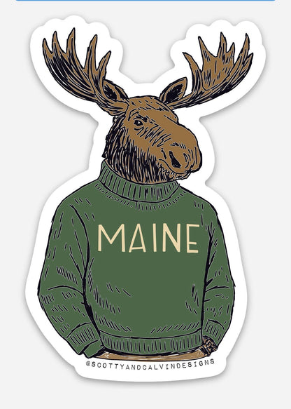 Sophisticated Moose Maine Sweater Weatherproof Sticker