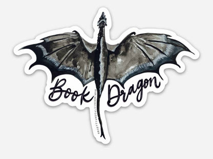 Book Dragon Weatherproof Sticker Fourth Wing Inspired