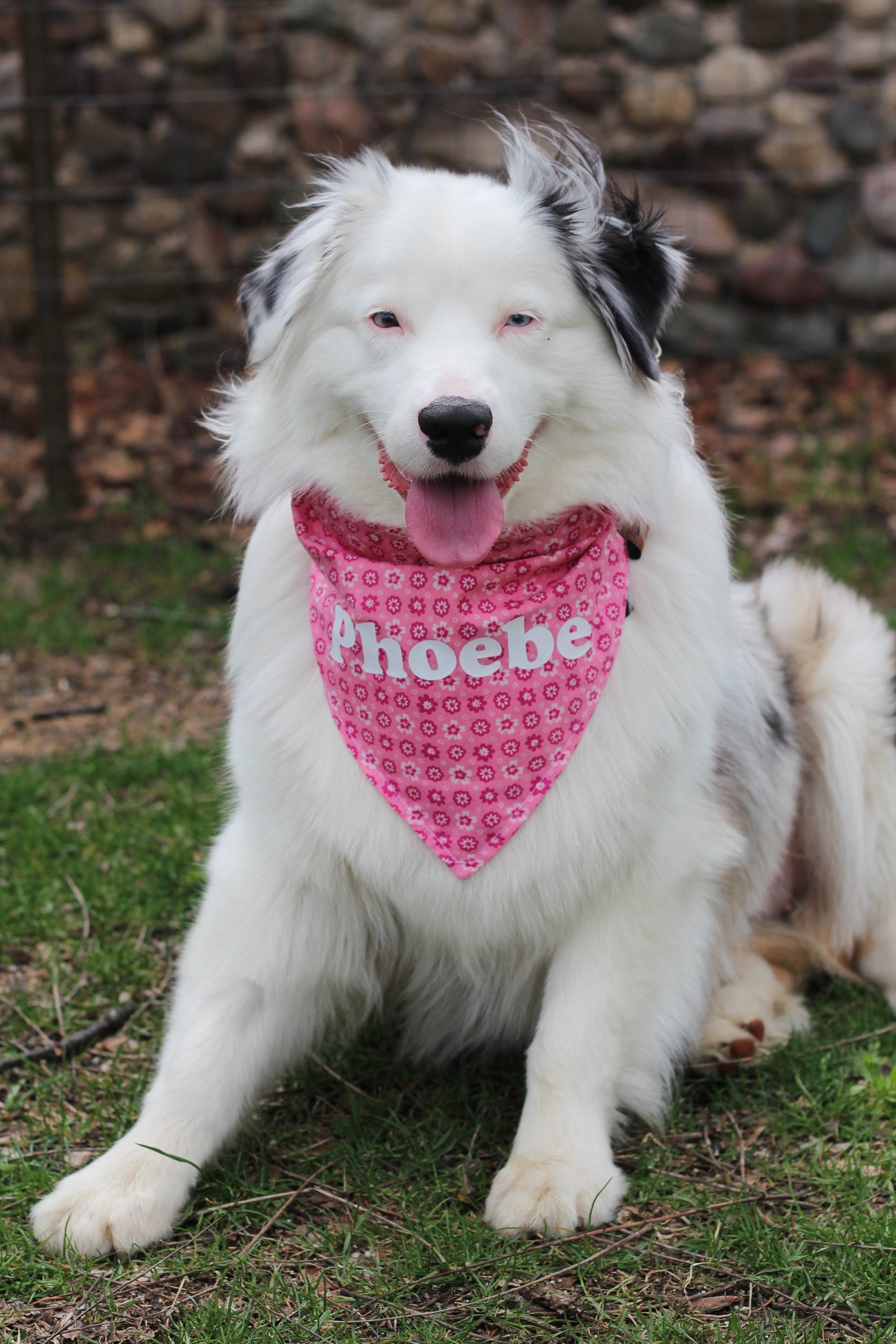 Pink Spotted Floral Bandana or Bandana Scrunchie Set