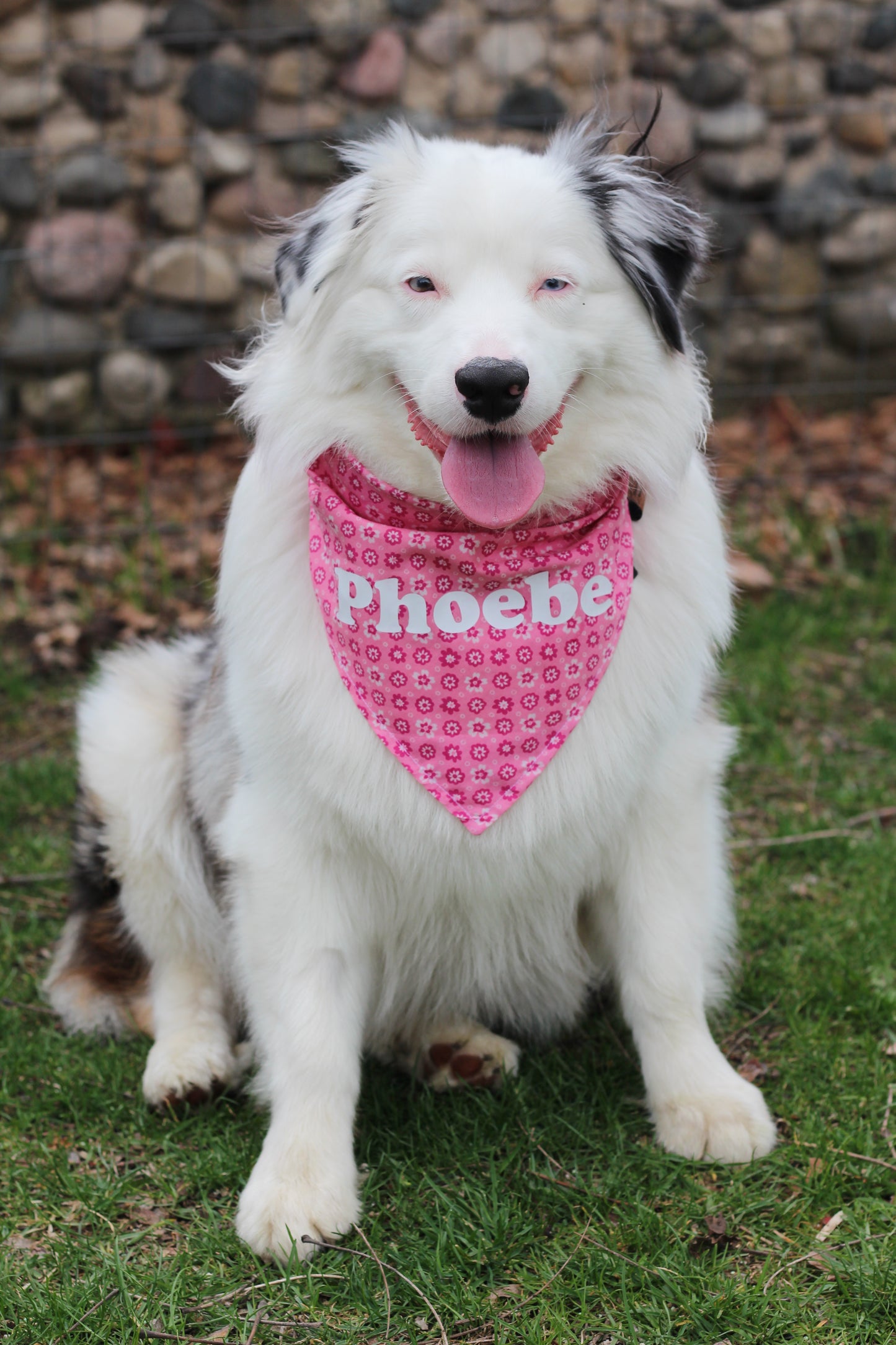 Pink Spotted Floral Bandana or Bandana Scrunchie Set