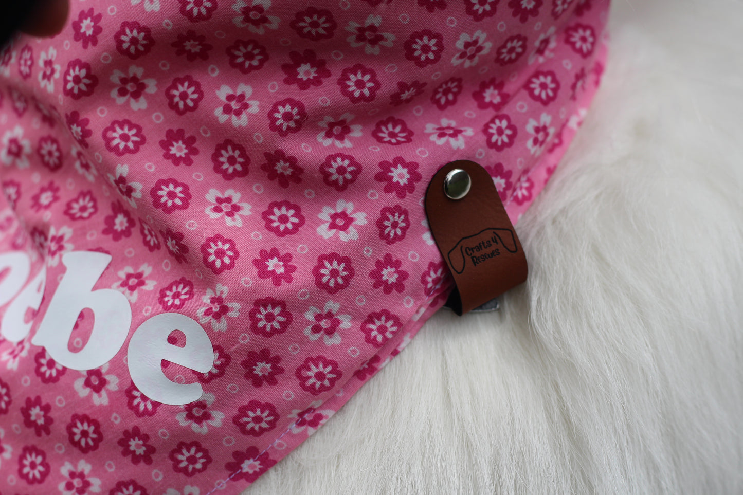 Pink Spotted Floral Bandana or Bandana Scrunchie Set
