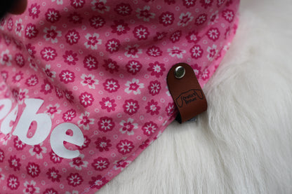 Pink Spotted Floral Bandana or Bandana Scrunchie Set