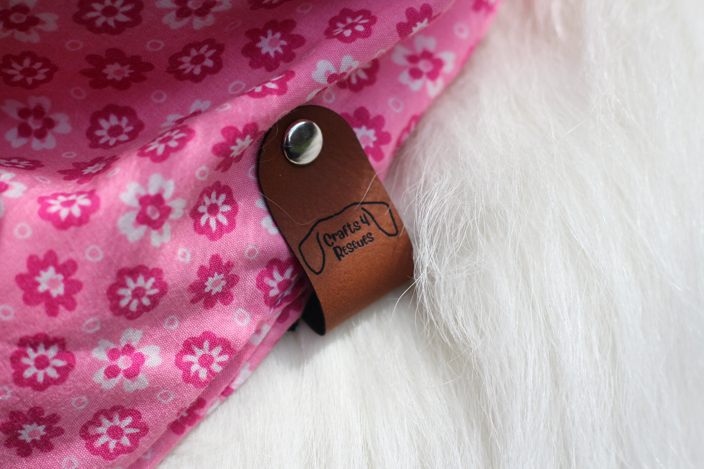 Pink Spotted Floral Bandana or Bandana Scrunchie Set