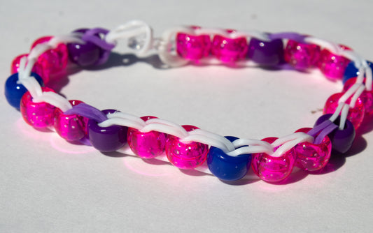 Blue,Pink and Purple Beaded Bracelet
