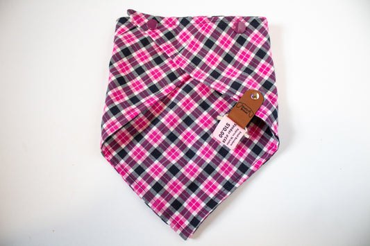 Pink Plaid Bandana