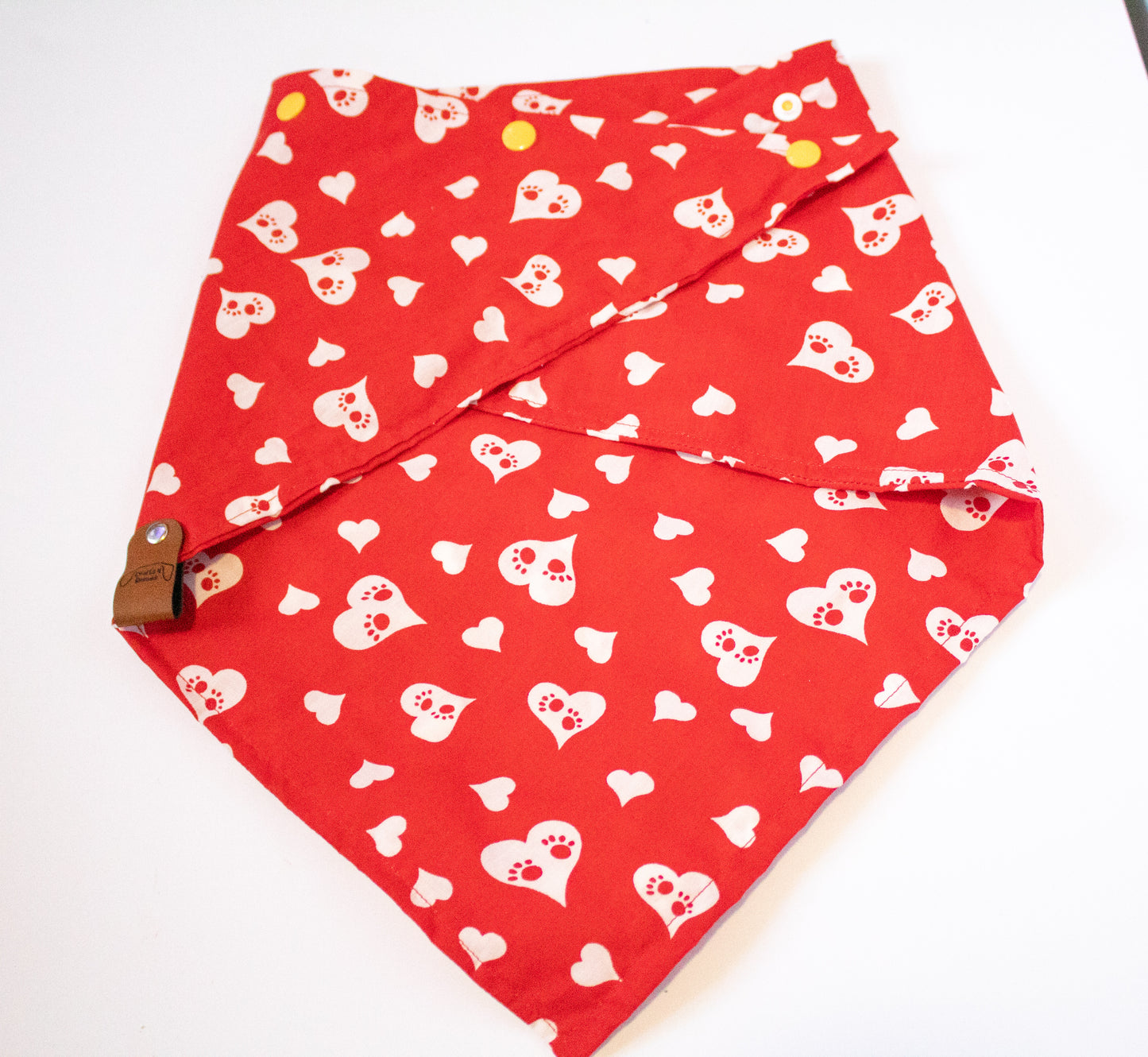 Red With White Hearts Lightweight Bandana