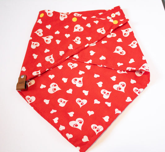 Red With White Hearts Lightweight Bandana