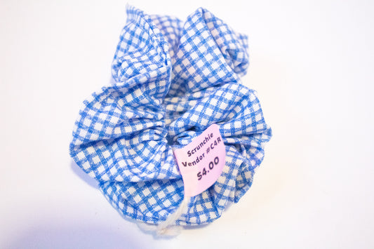 Blue Plaid Scrunchie