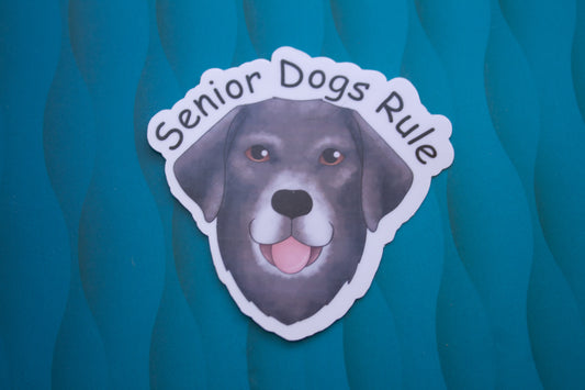 Senior Dogs Rule Sheru Sticker