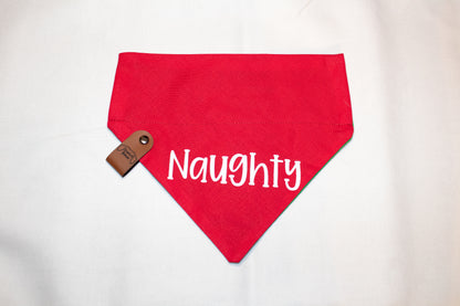 Reversible Naughty and Nice Pet Bandana